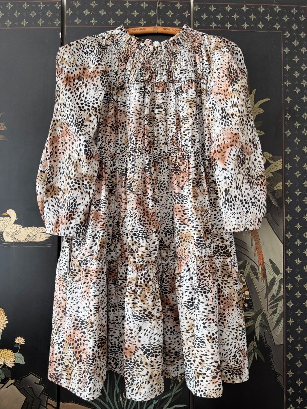 Sea New York Lana Long Sleeve Cheetah Print Dress - Size M